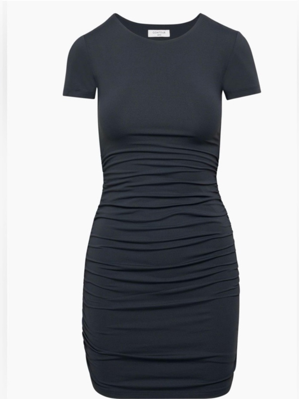Aritzia Babaton Contour Ruched Mini Dress in Black | Size XS